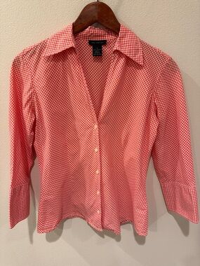 The Limited Red Gingham Button-Front Blouse